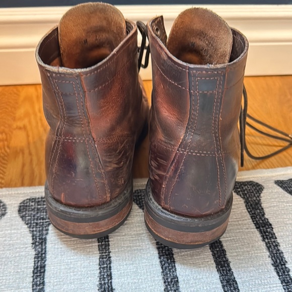 Wolverine Brown Leather Work Boots Full-Grain Lace-Up - Picture 3 of 4